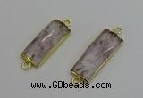 NGC5076 12*30mm - 15*35mm faceted rectangle light amethyst connectors