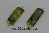 NGC5080 12*30mm - 15*35mm rectangle green rutilated quartz connectors