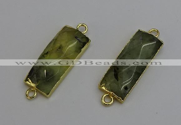 NGC5080 12*30mm - 15*35mm rectangle green rutilated quartz connectors