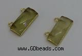 NGC5098 12*30mm - 15*35mm faceted rectangle lemon quartz connectors