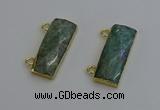 NGC5102 12*30mm - 15*35mm faceted rectangle amazonite connectors