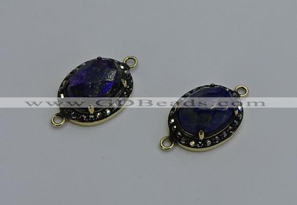 NGC5134 16*20mm oval lapis lazuli gemstone gemstone connectors