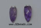 NGC5141 16*35mm - 18*40mm arrowhead amethyst connectors