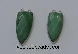 NGC5147 16*35mm - 18*40mm arrowhead green aventurine connectors