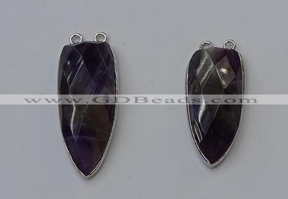 NGC5149 16*35mm - 18*40mm arrowhead amethyst connectors