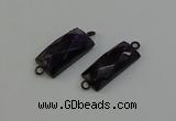 NGC5199 12*30mm - 15*30mm faceted rectangle amethyst connectors