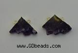 NGC5221 22*30mm - 25*35mm freeform druzy amethyst connectors