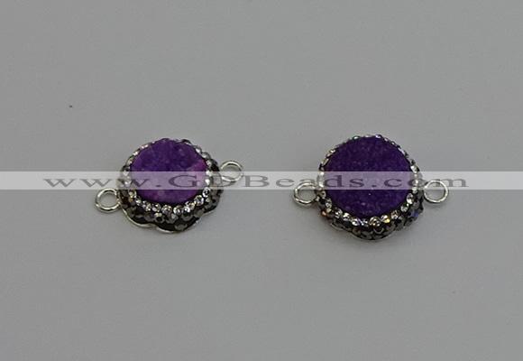 NGC5225 12mm - 14mm freeform druzy agate connectors wholesale