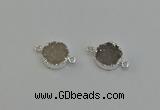 NGC5289 15mm - 16mm coin druzy agate gemstone connectors