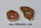 NGC537 25*35mm - 35*45mm plated druzy agate gemstone connectors