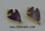 NGC5377 20*35mm - 25*40mm arrowhead light amethyst connectors