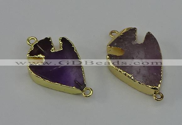 NGC5377 20*35mm - 25*40mm arrowhead light amethyst connectors