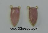 NGC5399 16*35mm - 18*40mm arrowhead rose quartz connectors