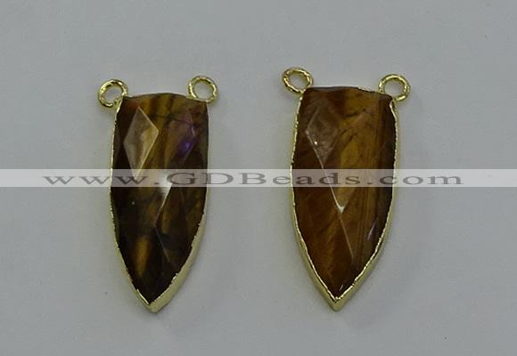 NGC5412 16*35mm - 18*40mm arrowhead yellow tiger eye connectors