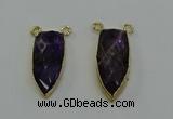 NGC5416 16*35mm - 18*40mm arrowhead amethyst connectors