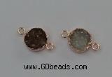 NGC5428 15mm - 16mm coin druzy agate gemstone connectors