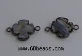 NGC5462 20mm - 22mm flower druzy agate connectors wholesale