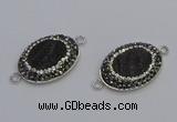 NGC5471 18*25mm oval plated druzy agate gemstone connectors