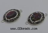 NGC5473 18*25mm oval plated druzy agate gemstone connectors