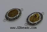 NGC5475 18*25mm oval plated druzy agate gemstone connectors