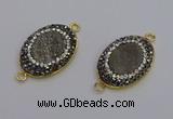 NGC5480 18*25mm oval plated druzy agate gemstone connectors