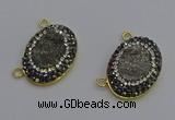 NGC5500 18*25mm oval plated druzy agate gemstone connectors