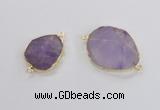 NGC554 18*25mm - 30*35mm freeform lavender amethyst  connectors