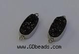 NGC5555 10*22mm - 12*25mm freeform plated druzy quartz connectors