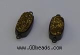 NGC5572 10*22mm - 12*25mm freeform plated druzy quartz connectors