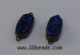 NGC5575 10*22mm - 12*25mm freeform plated druzy quartz connectors