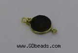 NGC5611 15mm - 16mm coin plated druzy quartz connectors wholesale