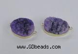 NGC562 18*25mm - 25*30mm freeform druzy agate connectors wholesale