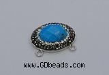 NGC5638 18*25mm faceted oval white howlite turquoise connectors