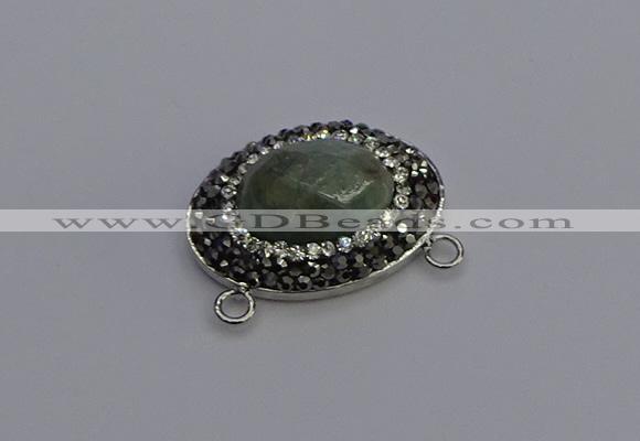 NGC5652 18*25mm faceted oval amazonite gemstone connectors