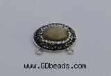 NGC5655 18*25mm faceted oval moonstone gemstone connectors