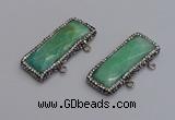 NGC5745 15*40mm rectangle amazonite gemstone connectors