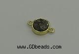 NGC5778 12mm coin plated druzy agate connectors wholesale