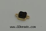 NGC5794 10*10mm square plated druzy agate connectors wholesale