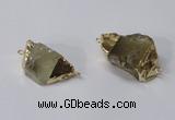 NGC584 18*25mm - 20*30mm nuggets lemon quartz gemstone connectors