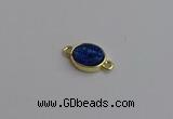 NGC5843 11*13mm oval plated druzy agate connectors wholesale