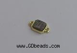 NGC5860 10*12mm rectangle plated druzy agate connectors wholesale