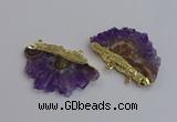 NGC5874 35*55mm - 40*60mm freeform druzy amethyst connectors