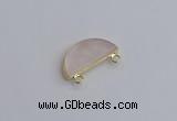 NGC5901 13*26mm moon rose quartz connectors wholesale