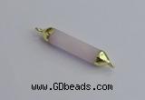 NGC5942 8*40mm tube rose quartz connectors wholesale