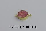 NGC5966 15mm coin plated druzy agate connectors wholesale