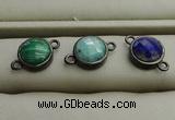 NGC5990 12mm coin mixed gemstone connectors wholesale