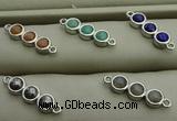 NGC6036 6*18mm mixed gemstone connectors wholesale