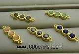 NGC6037 6*18mm mixed gemstone connectors wholesale