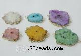 NGC606 15*20mm - 30*35mm freeform druzy agate connectors wholesale