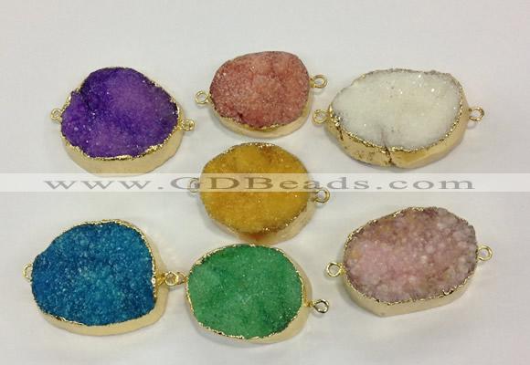 NGC625 15*20mm - 30*40mm freeform druzy agate connectors wholesale